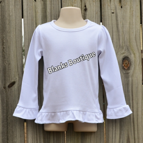 Girl's ruffled long sleeve white embroidery blank shirt Flickr