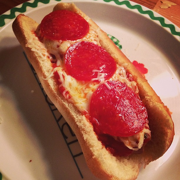 Pizza Hot Dog! I remember when Orange Julius made these. … Flickr