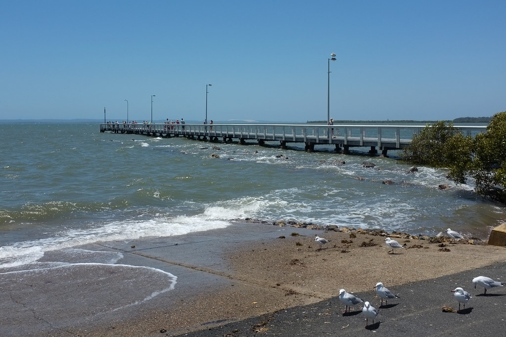Wellington Point Pier at high tide, Sunday 13 Jan 2013 Flickr
