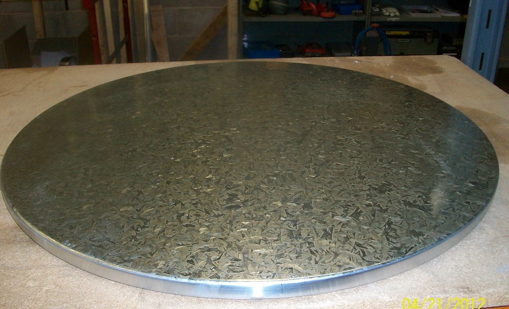 2 Circular Spangled Finish Galvanised Steel Table Top Flickr