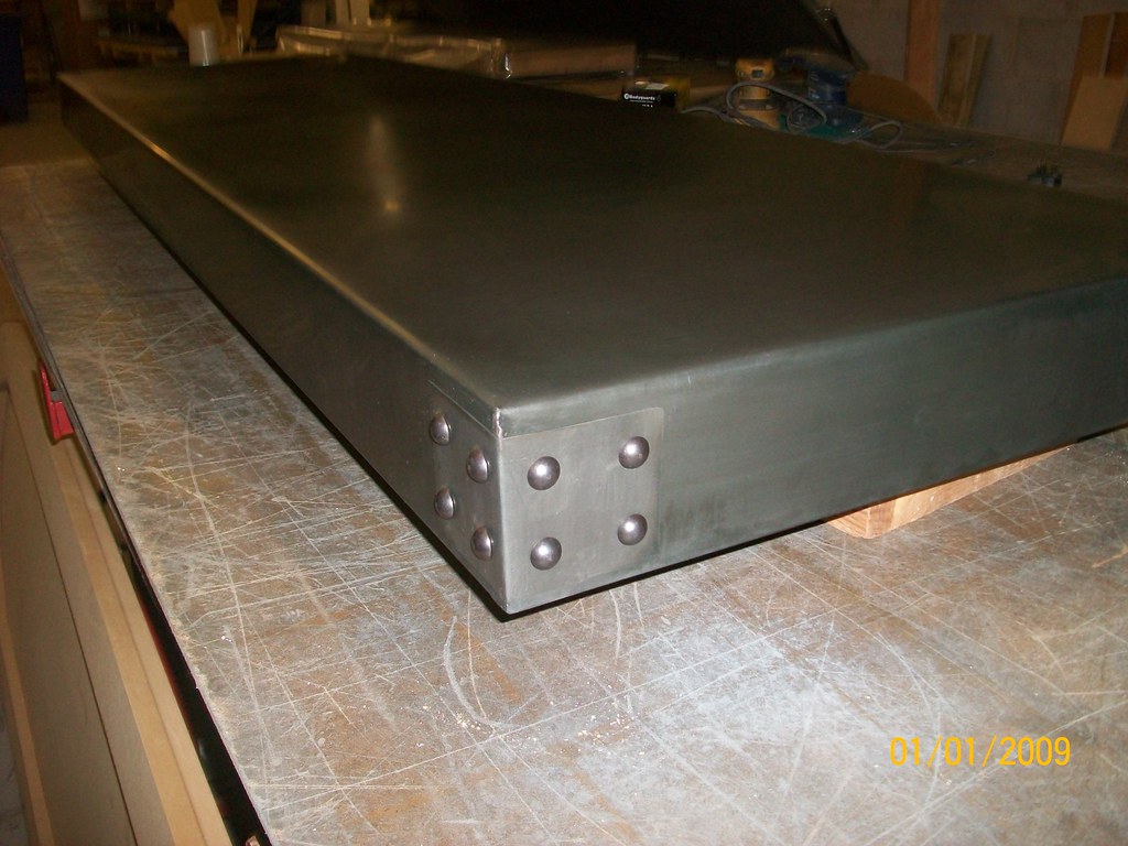 6 Patina Zinc Table Top with Decorative Corner Cleats Flickr