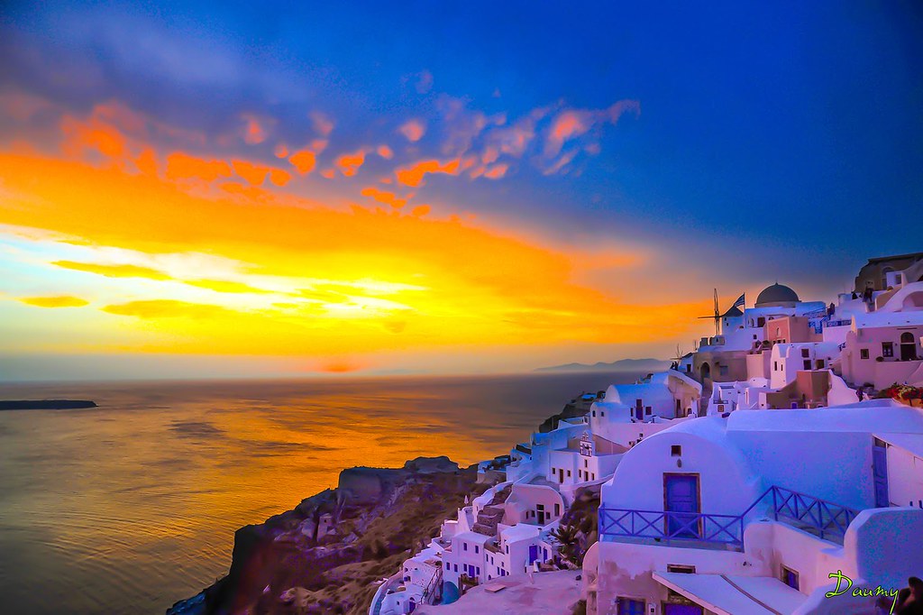 Oia Couché de soleil Oia Sunset GRÈCE SANTORIN AVRIL