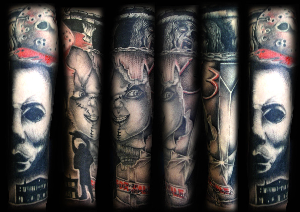 Horror Film Sleeve By Ray Tutty | Horror Film Tattoo, Half S… | Flickr 724_x_1023_jpg