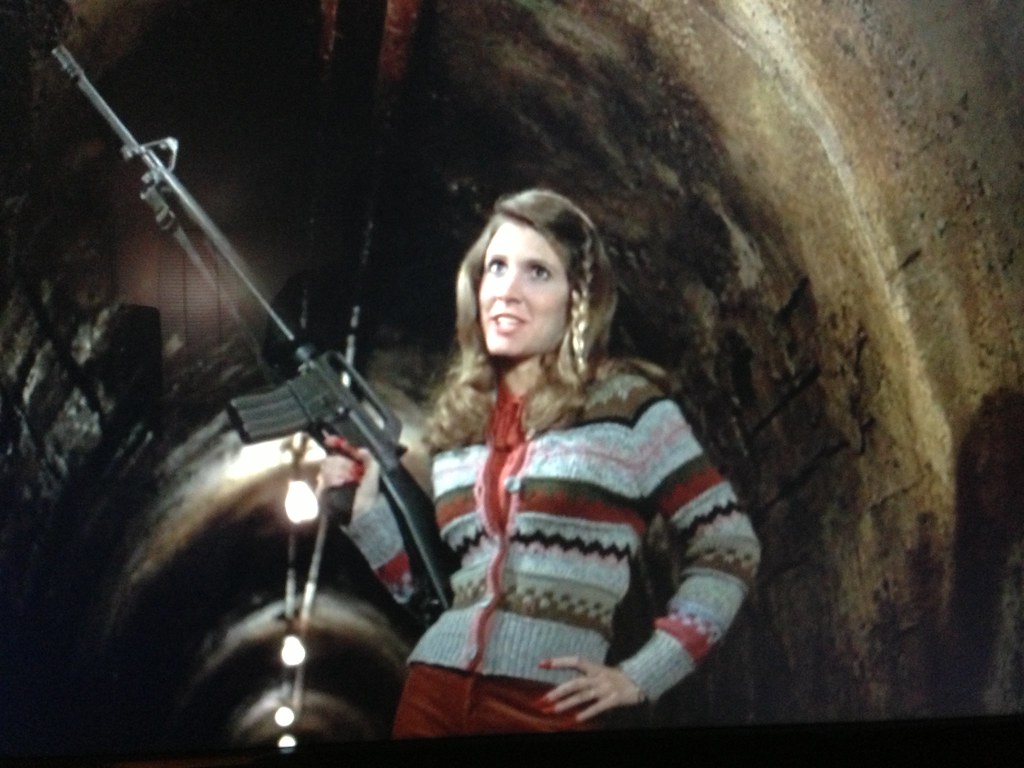 Spotted Carrie Fisher toting a machine gun in The Blues … Flickr