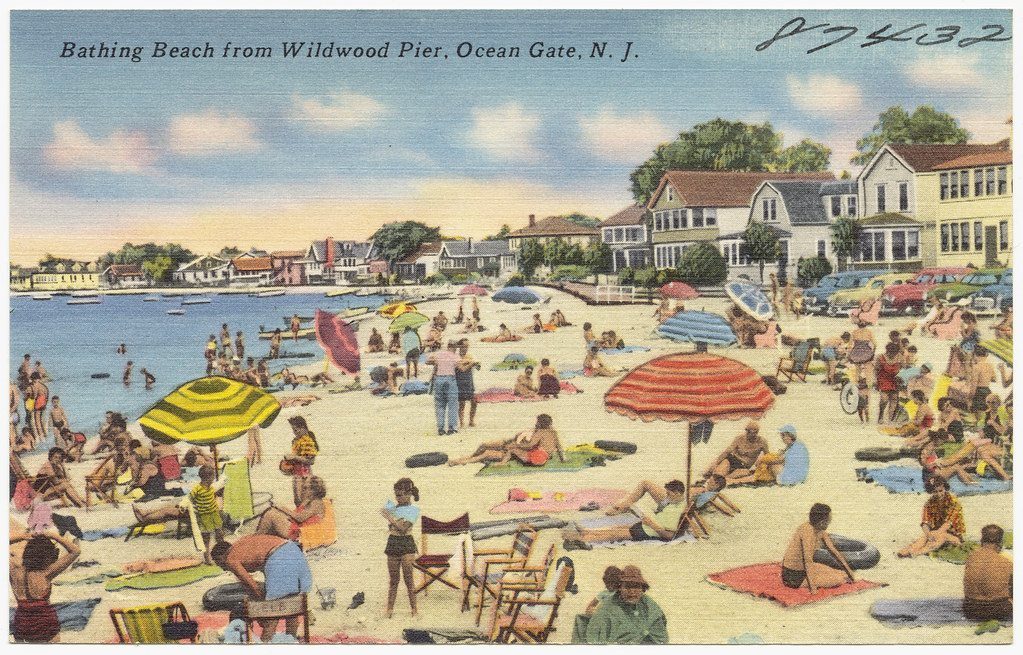 Bathing beach from Wildwood Pier, Ocean Gate, N. J. Flickr