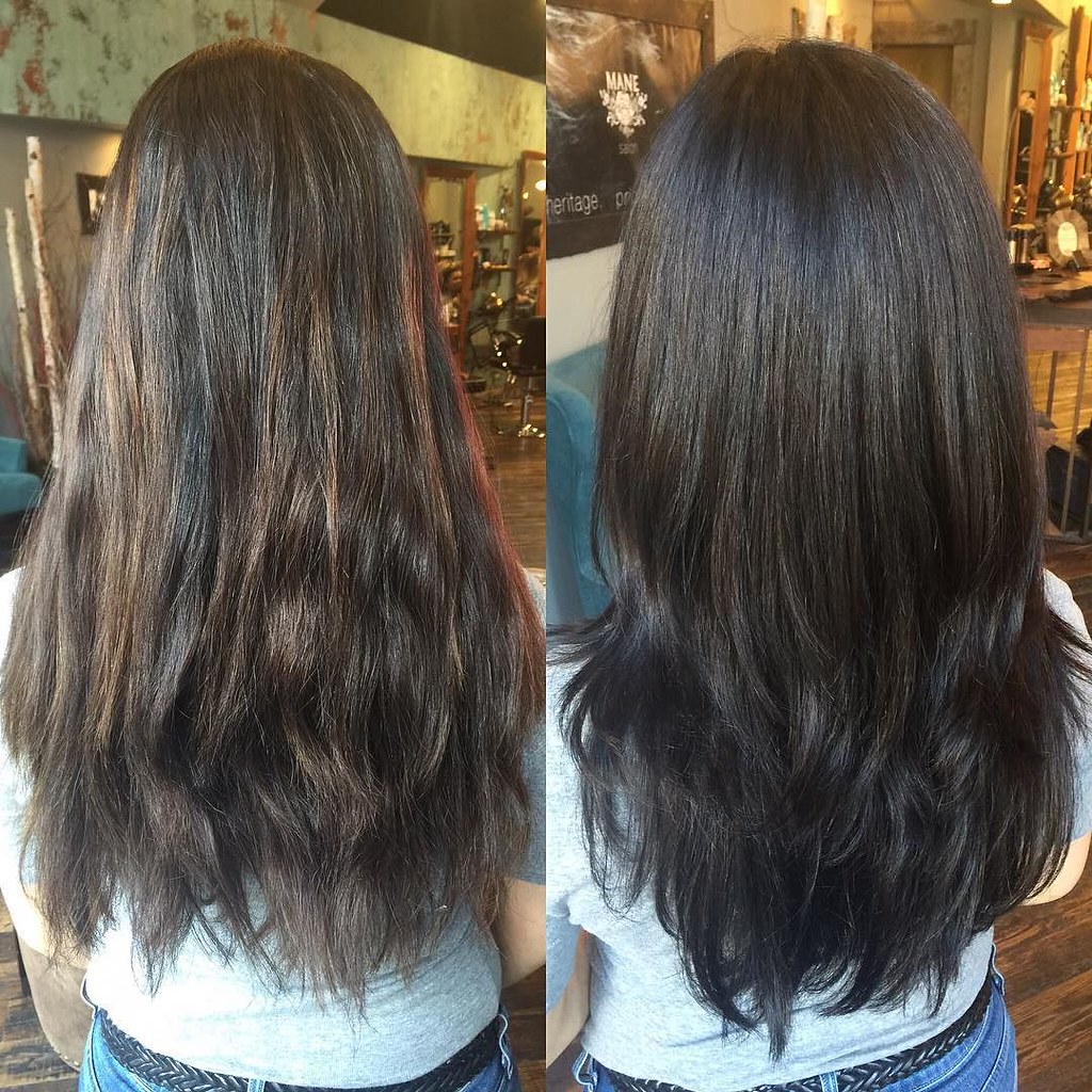 Before and after of a haircut and gloss by Tracy Barber. … Flickr