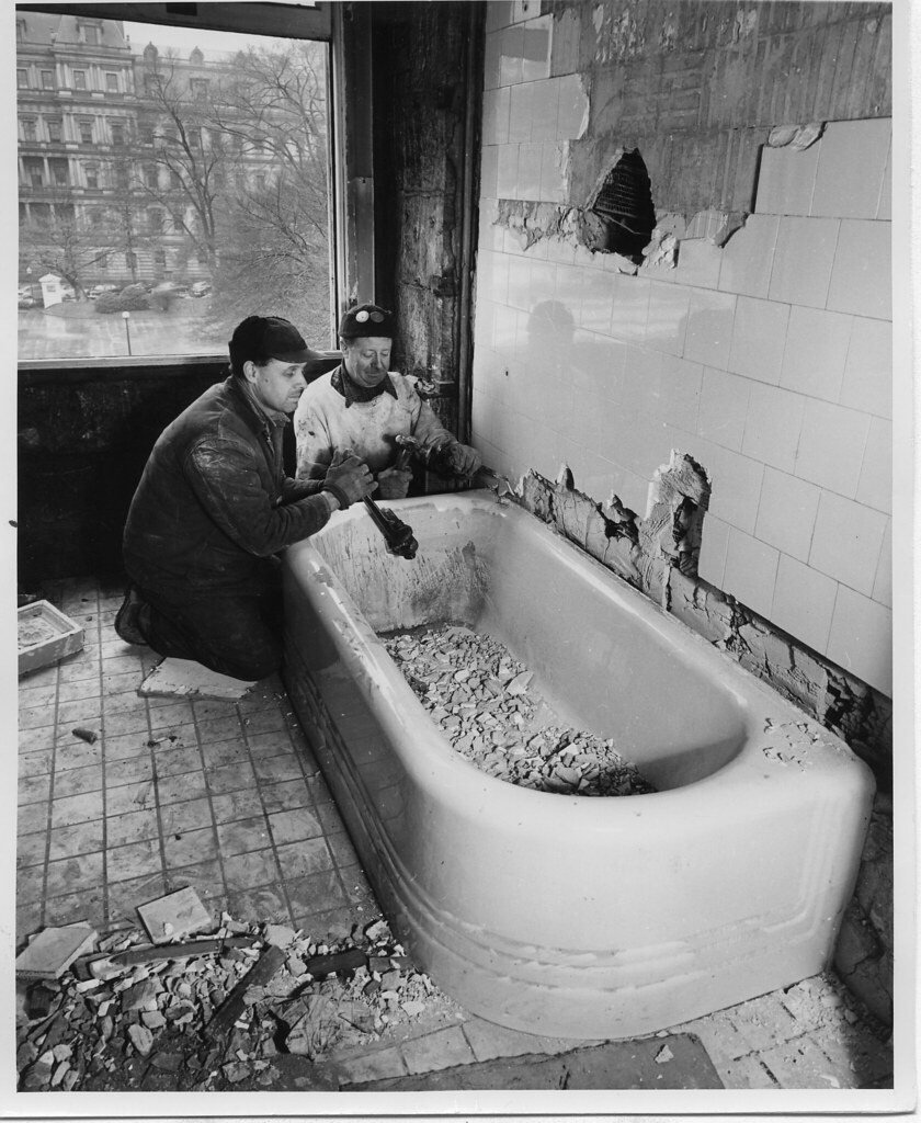 Dismantling a Bathtub in the White House, 02/10/1950 Flickr