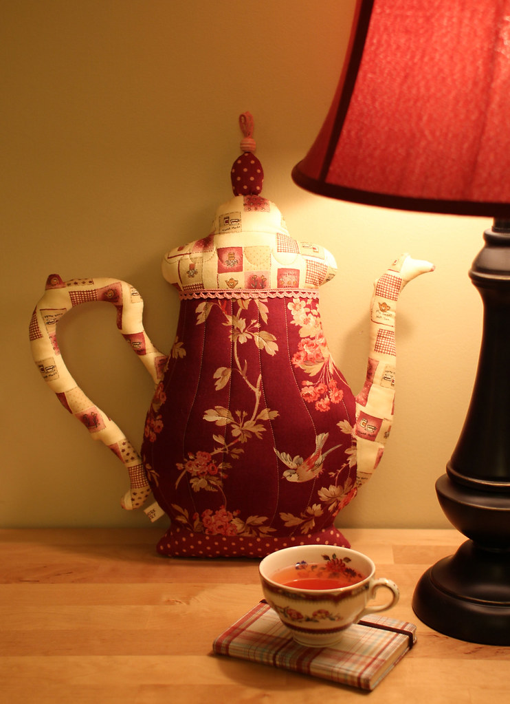 Teapot Pillow Blogged PatchworkPottery Flickr