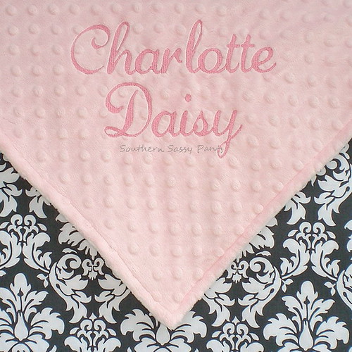 Personalized Gray Damask Baby Blanket Ann Thames Flickr