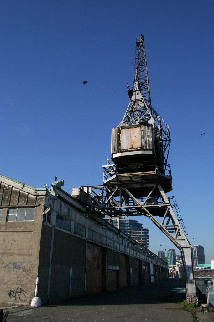 Malcolm Moore crane stowed at the west end of the wharf Flickr