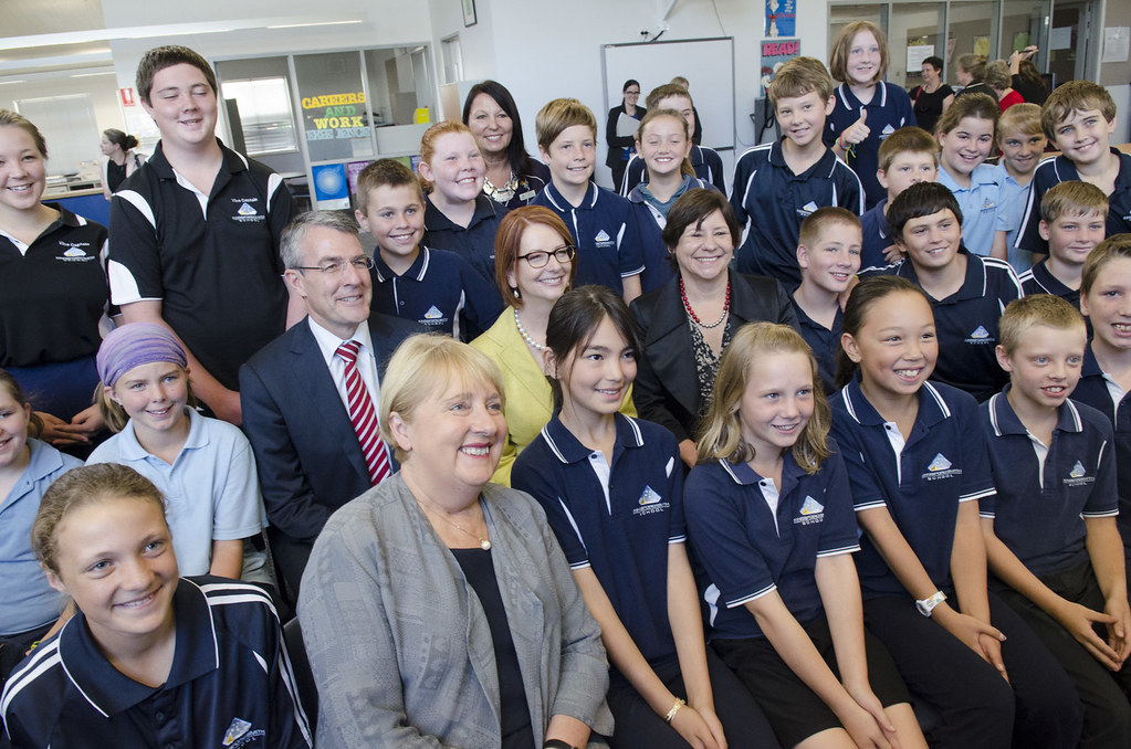 The PM visiting Kingsford Smith School in Canberra to ann… Flickr
