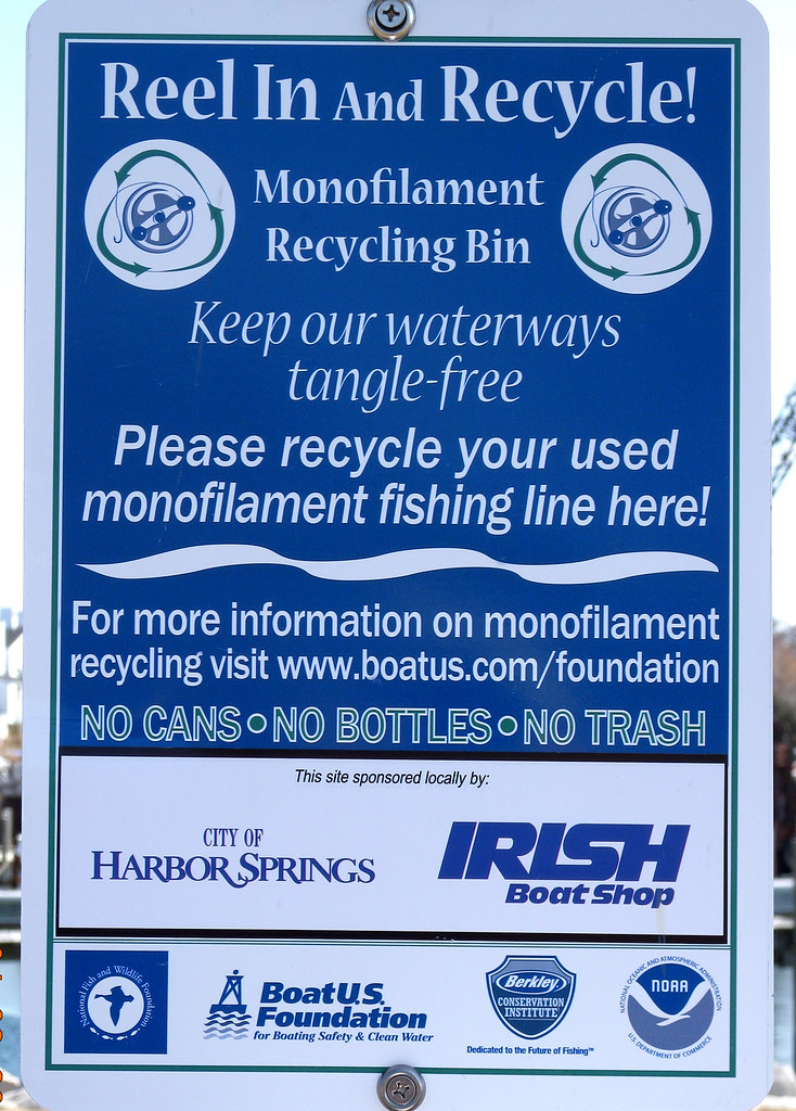 Recycle monofilament sign Credit Michigan Sea Grant Flickr