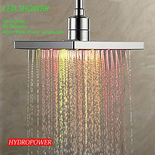 Cheap TYLED 8″ Square Bathroom LED Light Shower Head 7 Col… Flickr