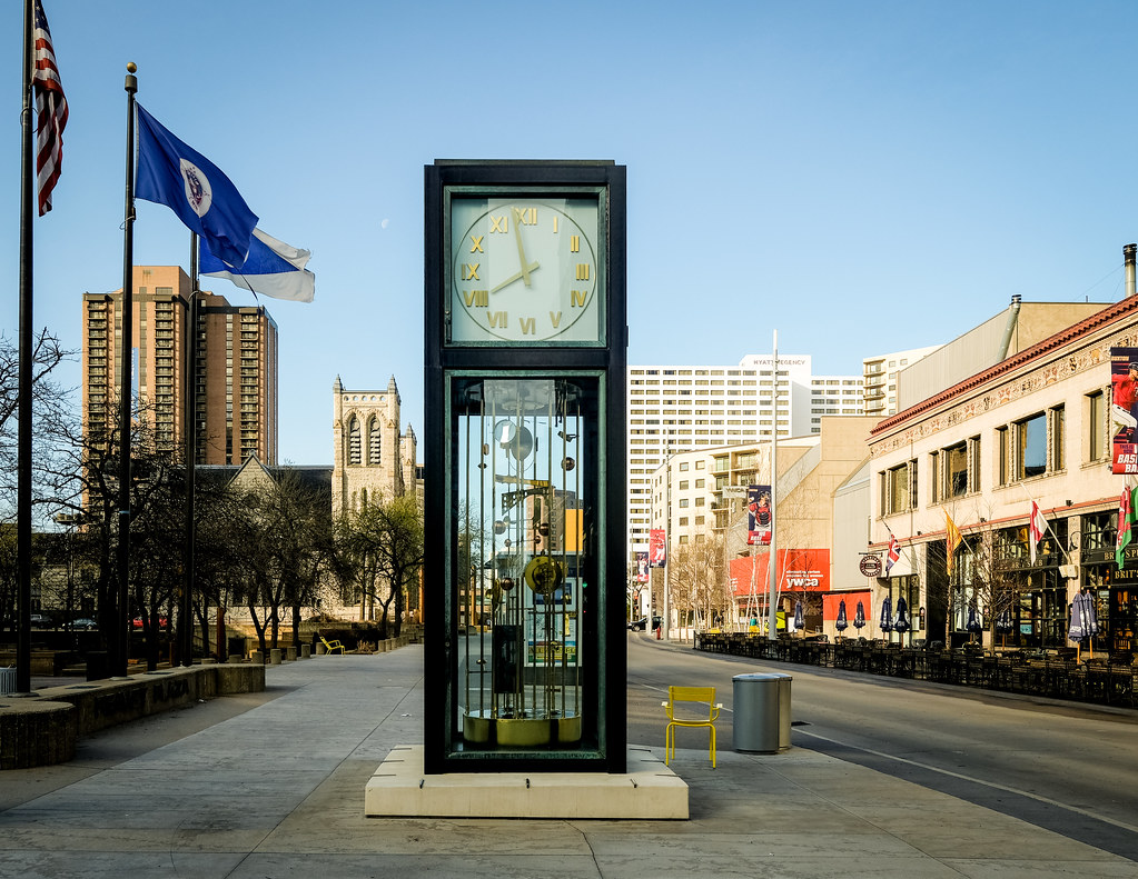 Nicollet Mall Clock, Minneapolis 5/6/18 Sharon Mollerus Flickr
