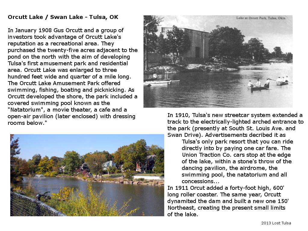 Flickriver Photoset 'Orcutt Lake / Swan Lake Tulsa, OK' by Lost Tulsa