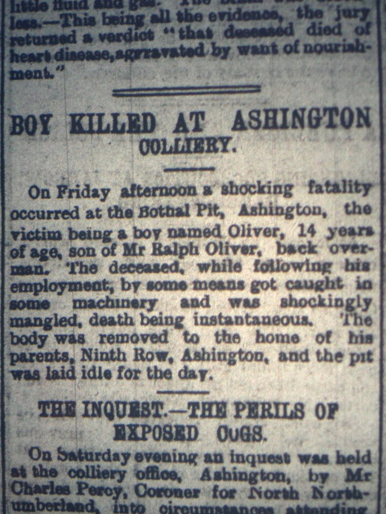 Ashington mining fatality in May 1896 A 14 year old boy wa… Flickr