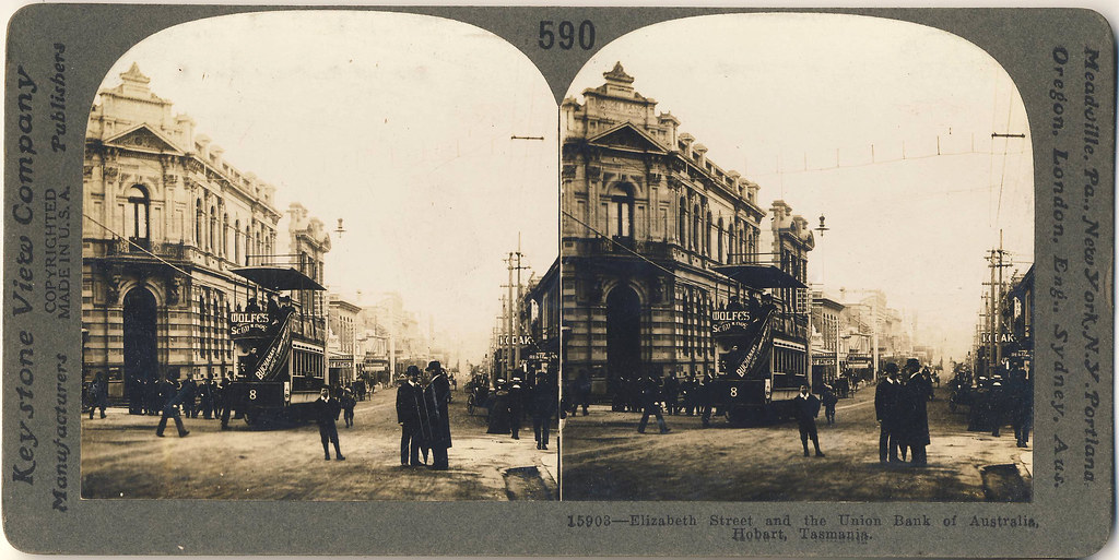 Elizabeth Street and the Union Bank of Australia, Hobart, Tasmania