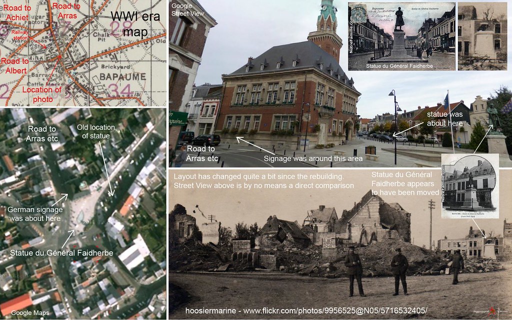 Bapaume Mairie then and now The large red brick building… Flickr