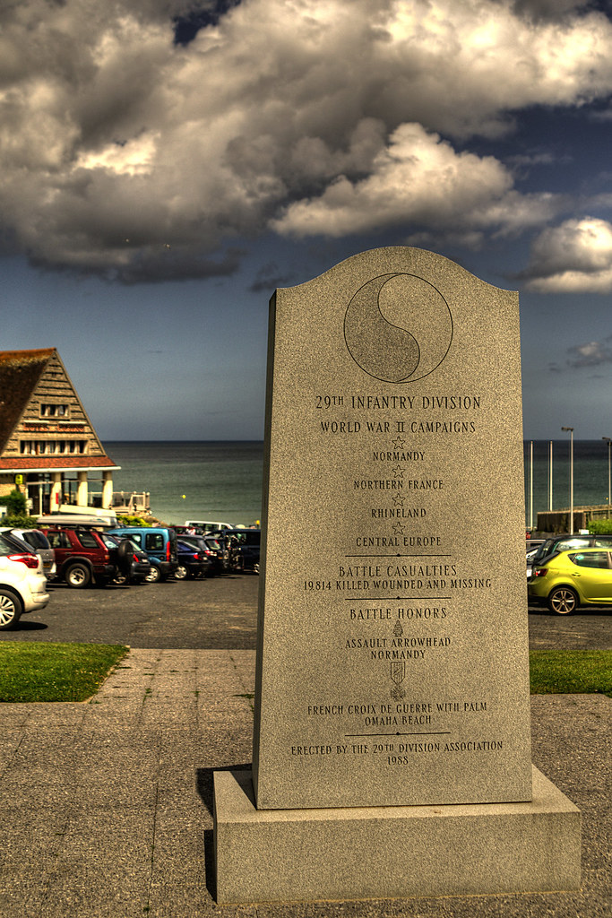 Omaha Beach Dog Green sector 29th Infantry Division Monument a