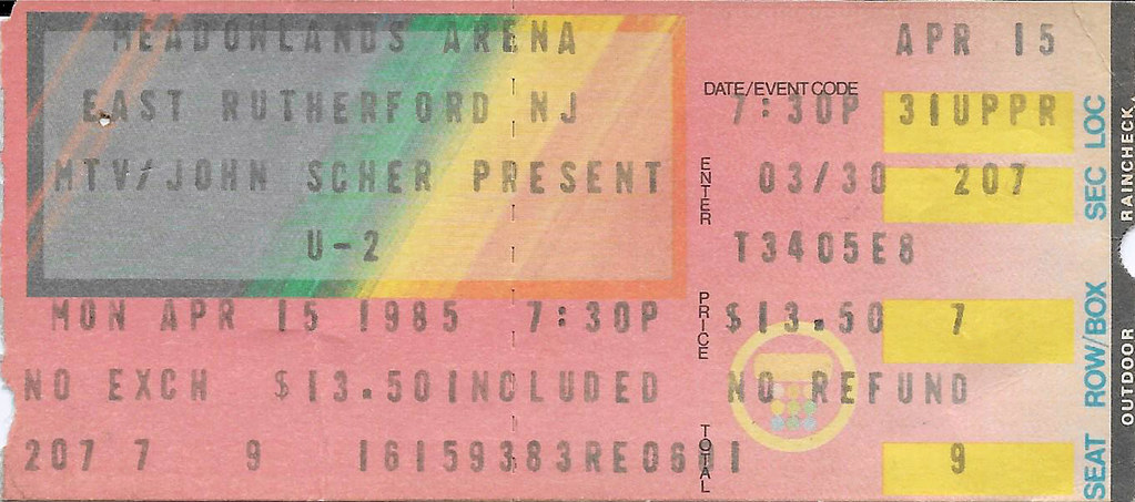 U2 19850415 East Rutherford Ticket Front (2018 Sca… Flickr