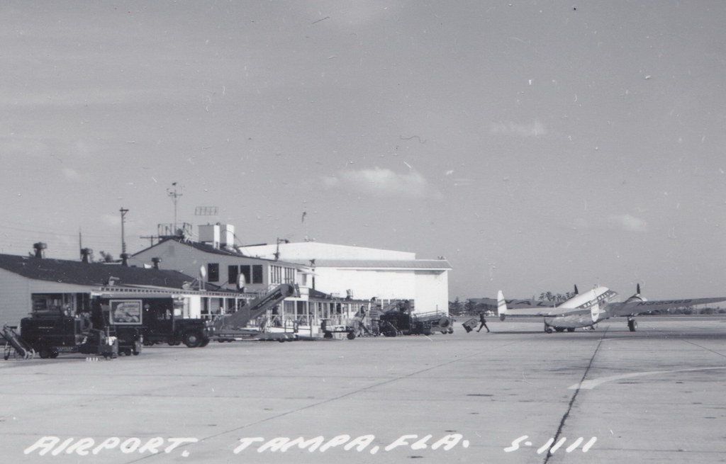 AIRPLANE US FL Tampa FL RPPC c.1950s early Tampa International Airport