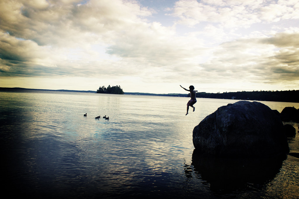 Jumping Into Sebago Lake from Sebago Lake State Park in Ca… Flickr