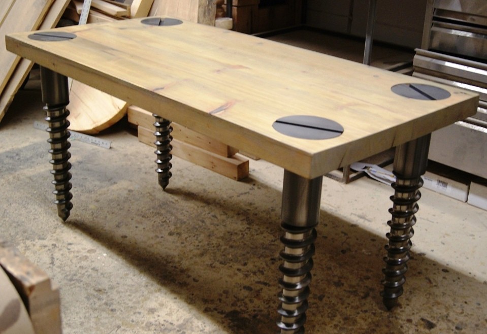 Custom Screw Leg Table Table Legs sprayed by Make It Metal… Flickr