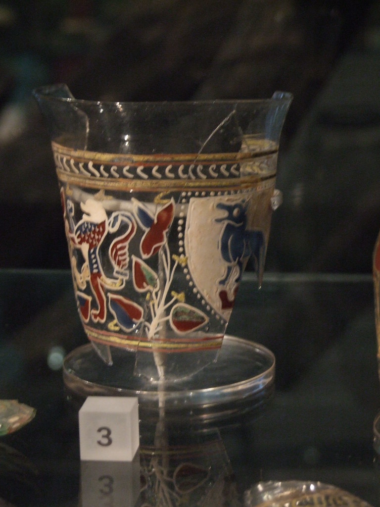 Glass beaker Glass beaker, painted with enamel, from Italy… B Flickr