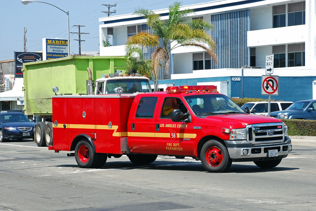 LA County Fire Dept. Ford F350 rescue truck in Marina del… So Cal