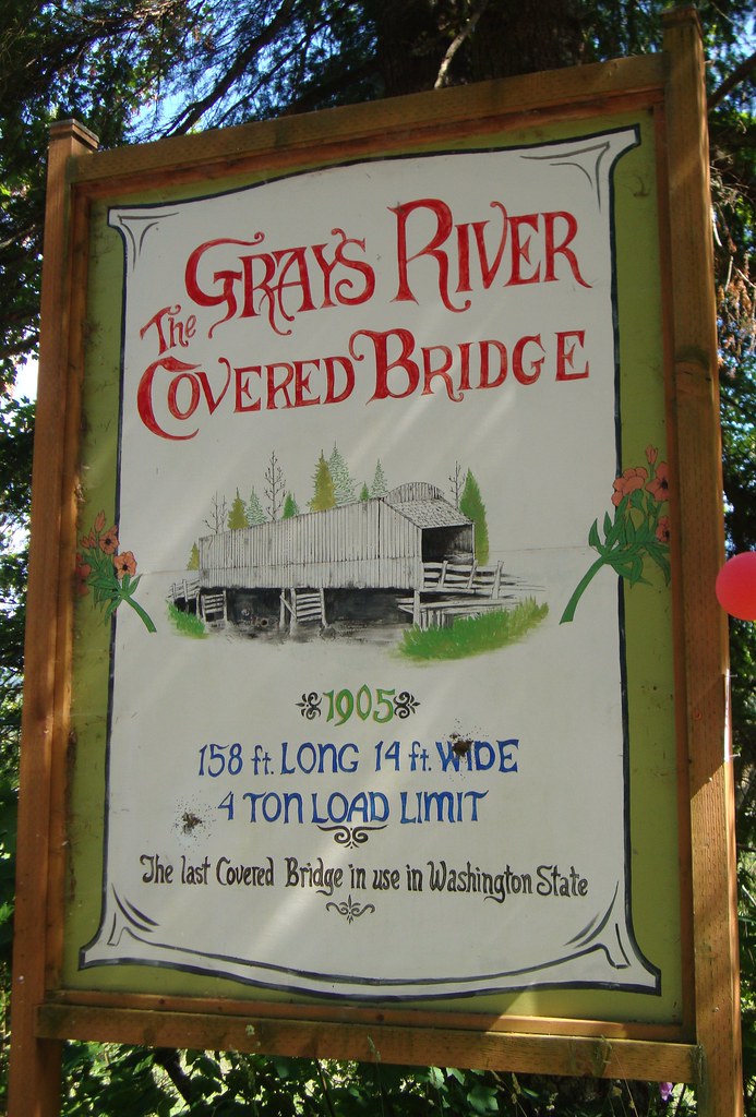 Grays River Covered Bridge Sign (Grays River, Washington) Flickr