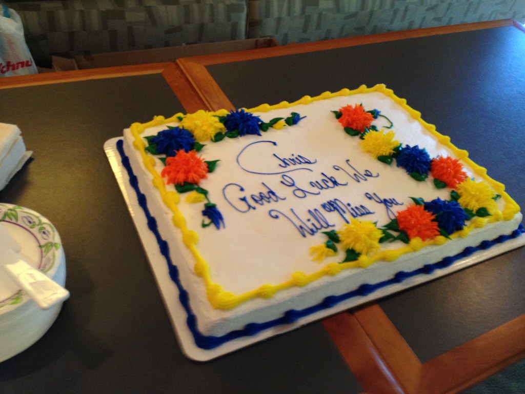 Going away cake Chris Freeland Flickr