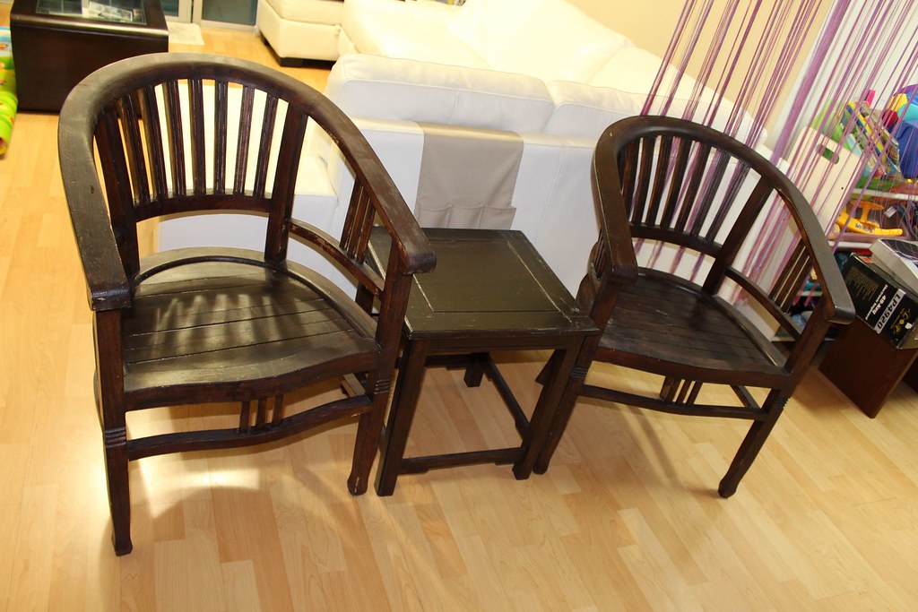 Teakwood Outdoor 2 Chairs and Table 90 Preloved. Table wi… Flickr