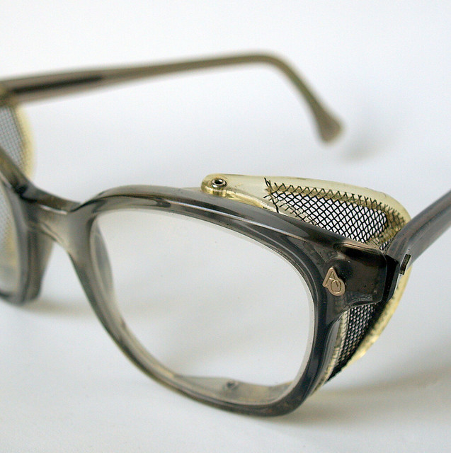 1950s COOL SAFETY EYEGLASSES Vintage American Optical Industrial Blue