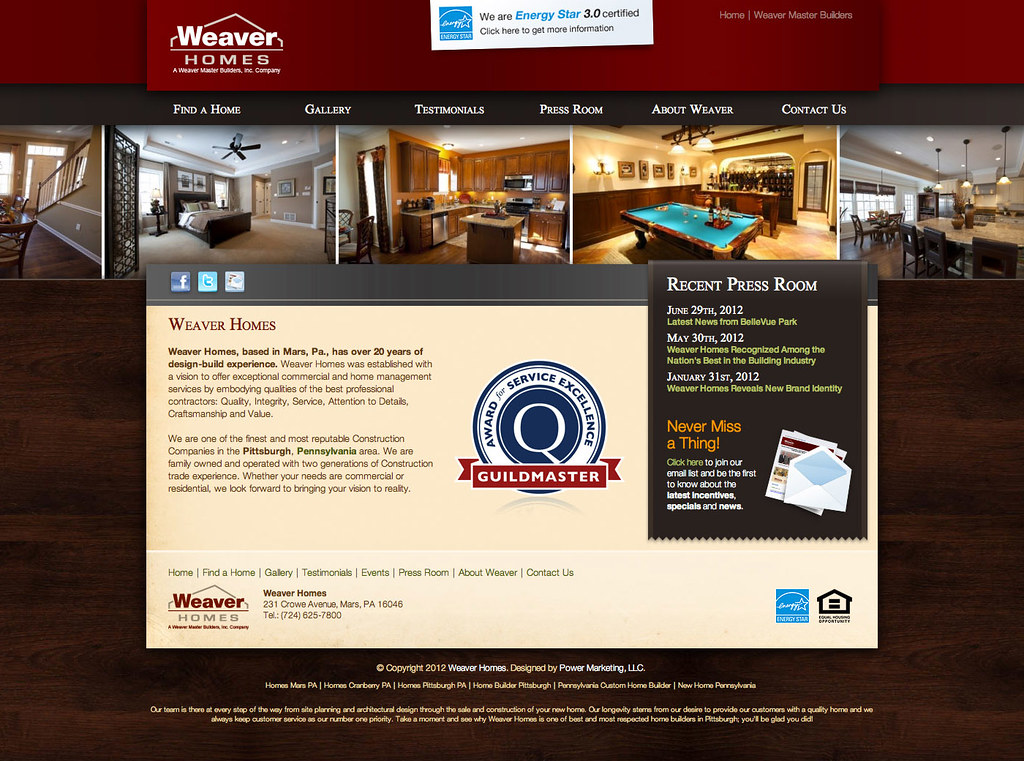 Weaver Homes Wordpress Wordpress, PHP, Javascript, HTML,… Flickr