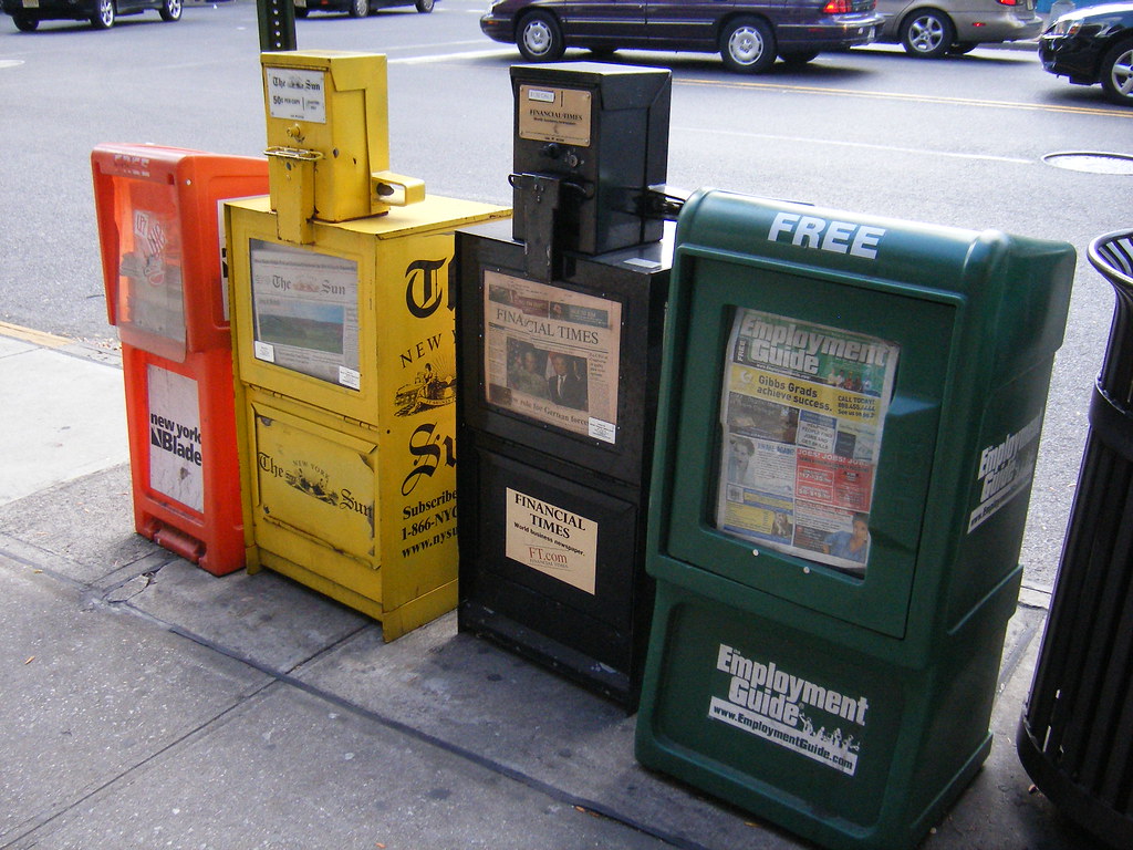 Times Square Coin operated newspaper stand Coin operated … Flickr