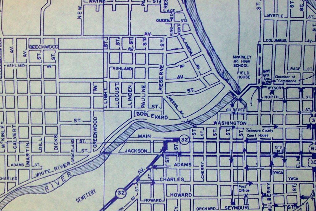 Muncie IN (April 1958) Map by MAPCO, published for a local… Flickr