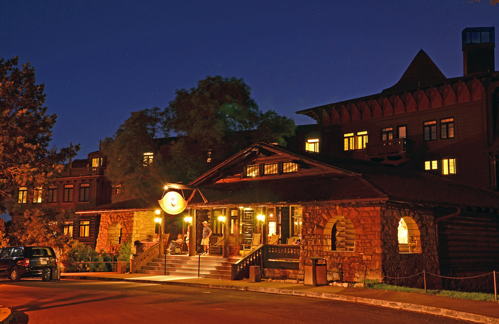 The el tovar is the premier and historic lodging at grand canyon. Grand Canyon Nat. Park Twilight El Tovar Hotel Entrance… Flickr