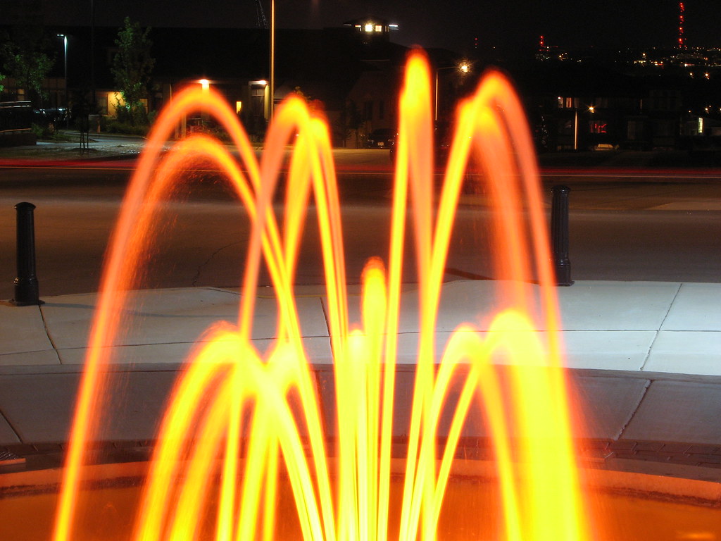 Orange fountain Downtown Madison can be seen on the right … Flickr