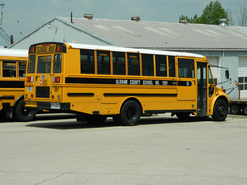 Oldham County Schools 1301 (3) Bus lot La Grange, KY. Flickr
