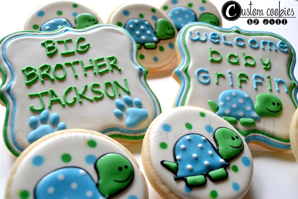 Turtle Baby Shower Cookies Custom Cookies by Jill Flickr