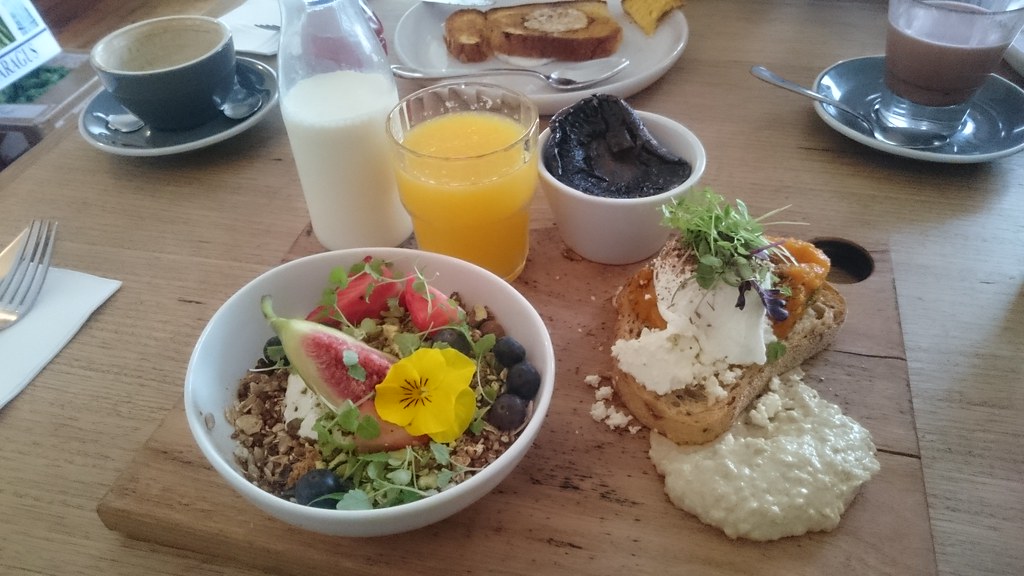 Breakfast platter of muesli, pumpkin and fetta bruschetta … Flickr