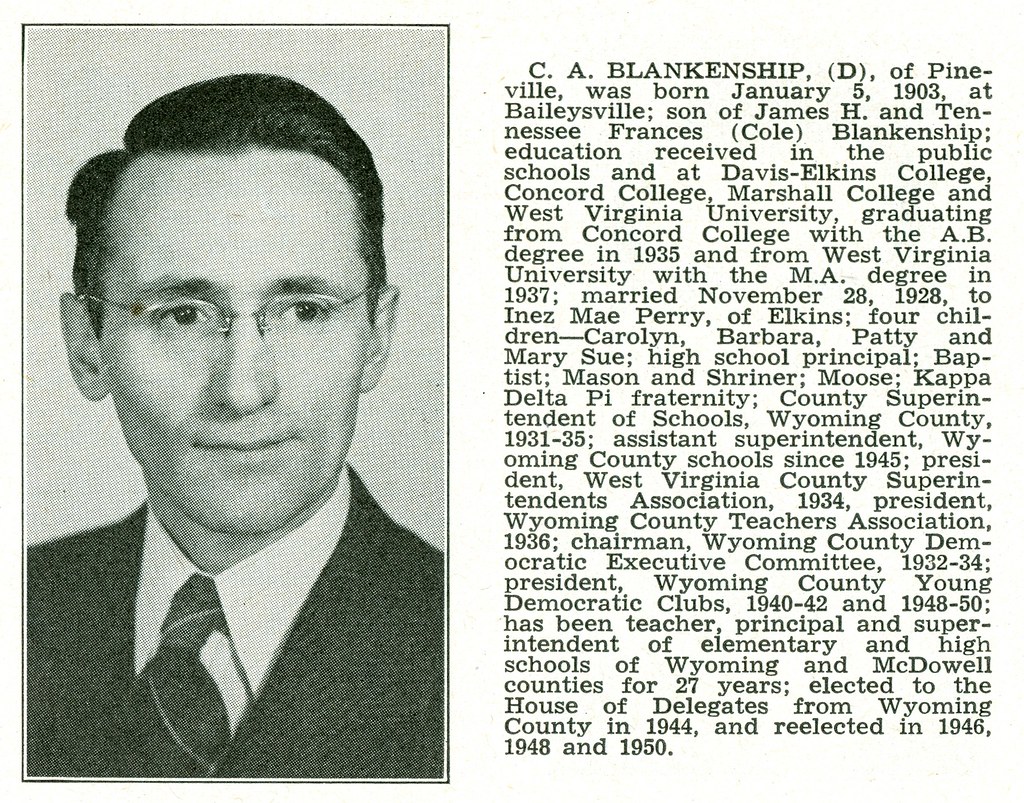 C. A. Blankenship (19031997) From the 1951 West Virginia … Flickr