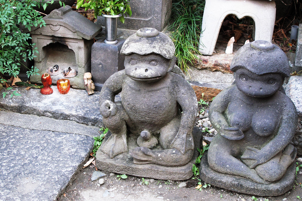 Kappa couple at the Kappa Shrine, Kappabashi, Tokyo. Flickr