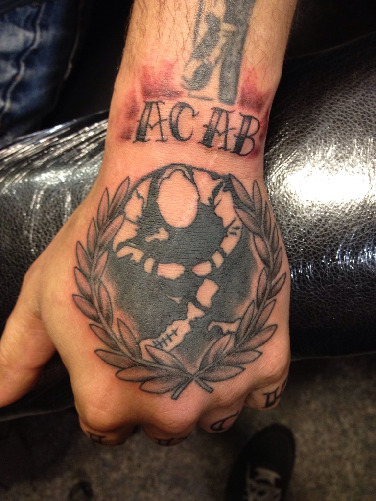 ACAB traditional skinhead tattoo by Wes Fortier a photo on Flickriver