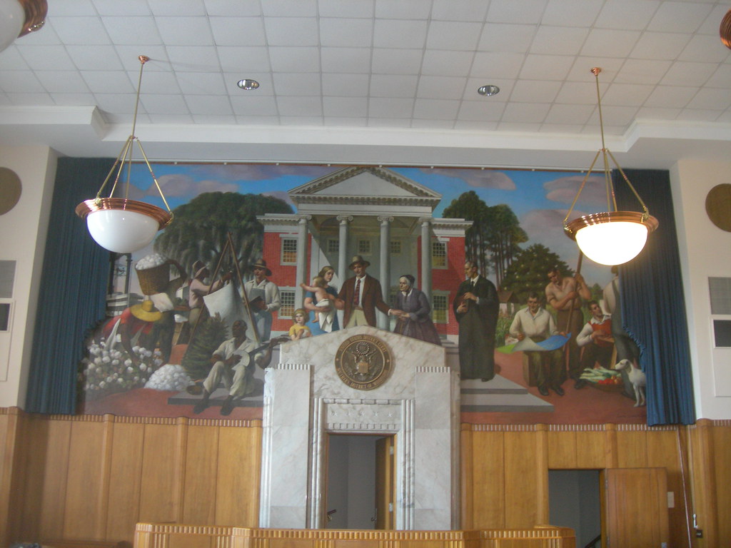 Jackson MS US Courthouse Mural New Deal mural entitled "Pu… Flickr