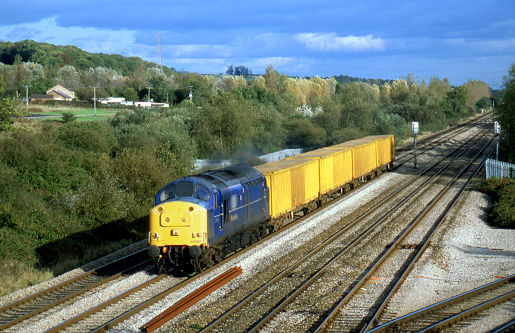 37047 LLanwern Jn 191098 Mainline blue 37047 powers up a… Flickr