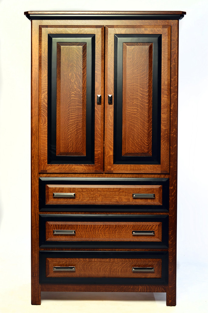 Tall Armoire Granger Style in Quarter Sawn Oak with Midnig… Flickr