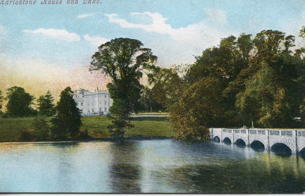 Postcard Harlestone House And Lake, Northamptonshire. Flickr