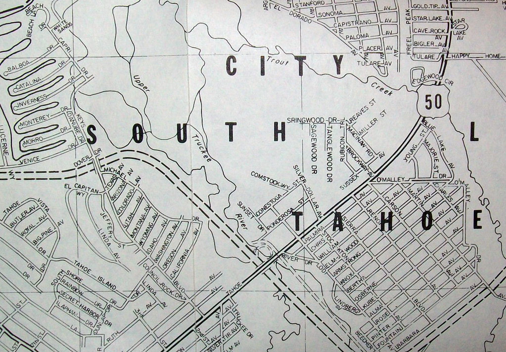 South Lake Tahoe CA 1969 Map by Arrow Maps. davecito Flickr