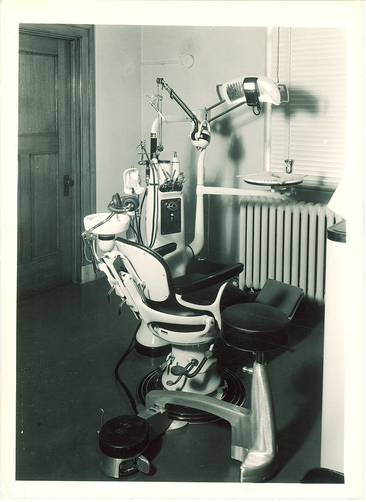 Dental chair and equipment, The University of Iowa, 1950 Flickr